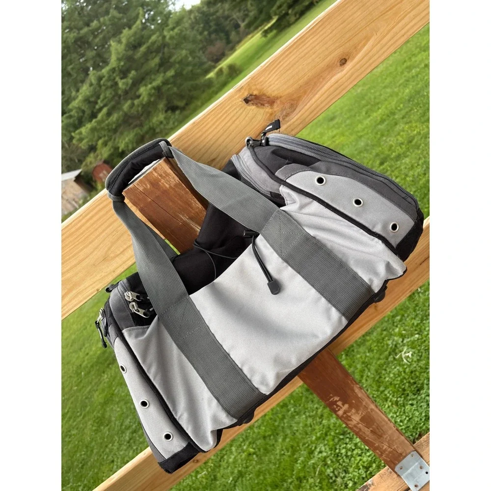 Spalding Mens Athletic Duffel Gym Bag Grey Black Travel Sports Bag Padded Strap